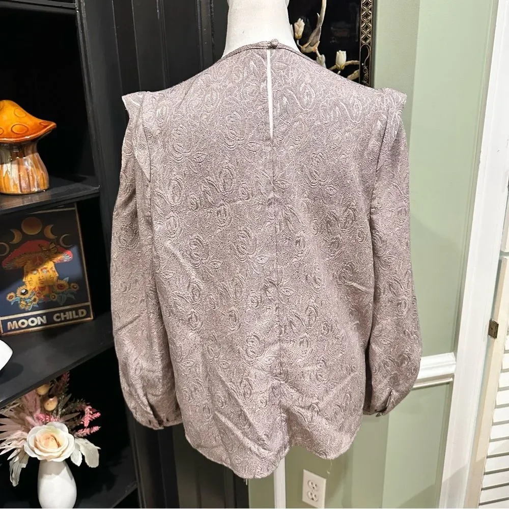 Anthropologies Current Air Los Angeles Textured Puff Shoulder Blouse – Size Larg